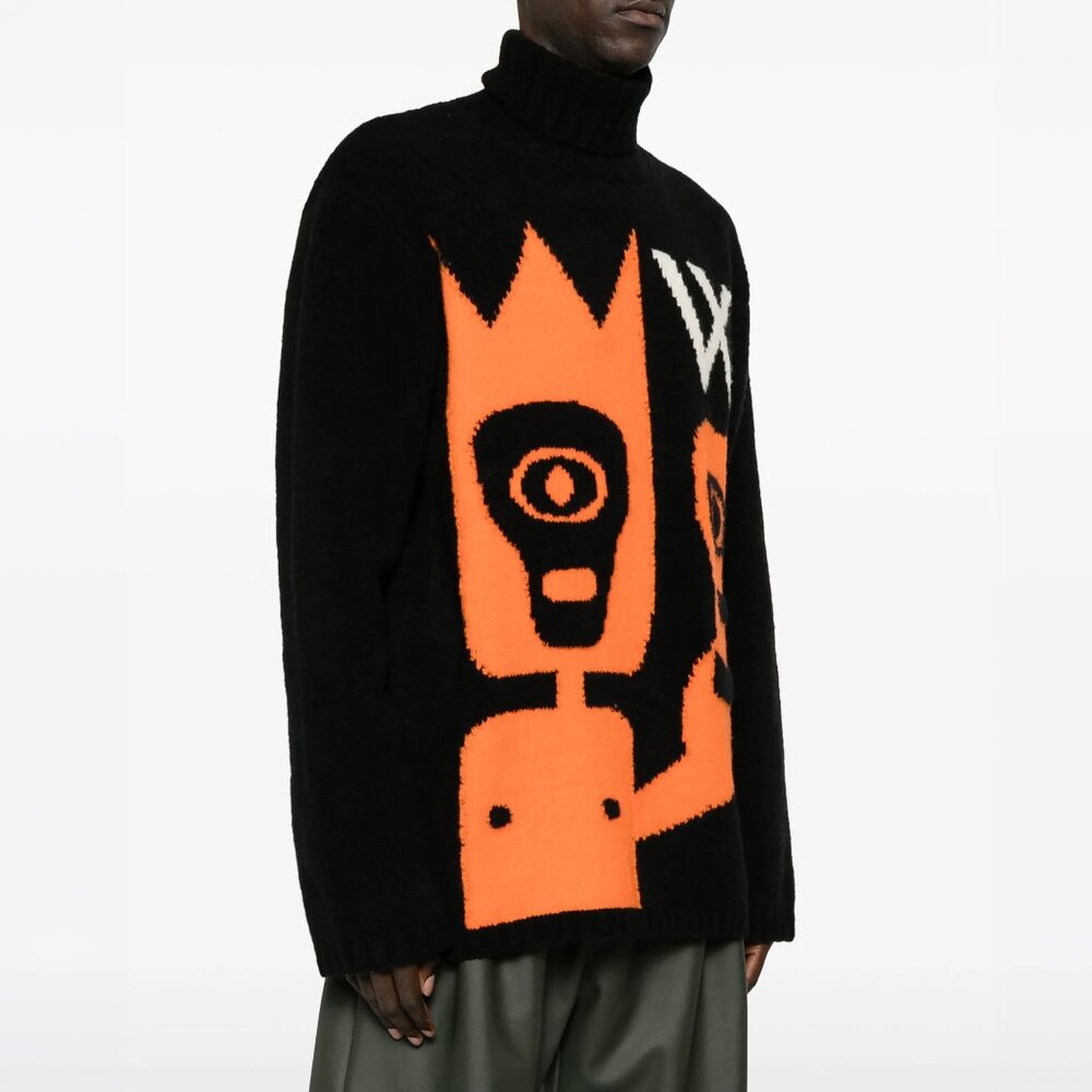 Walter Van Beirendonck Skull Knit Oversized Sweater  Size Small